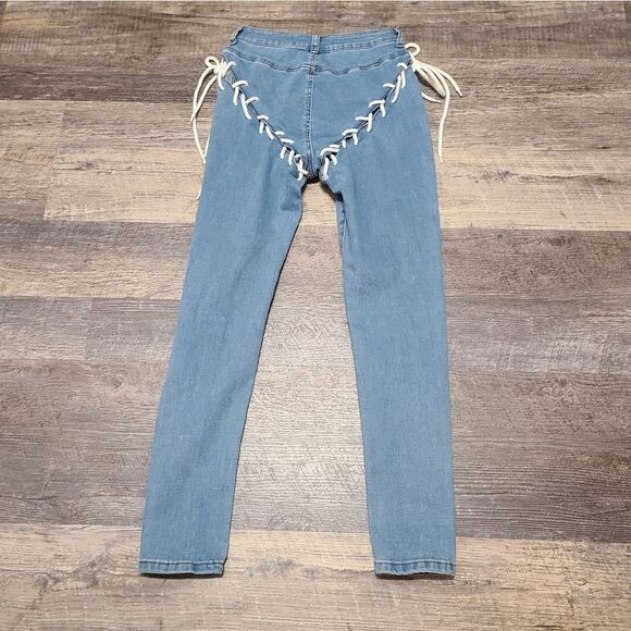 Women's Blue Skinny Jeans - Picture 10 of 13